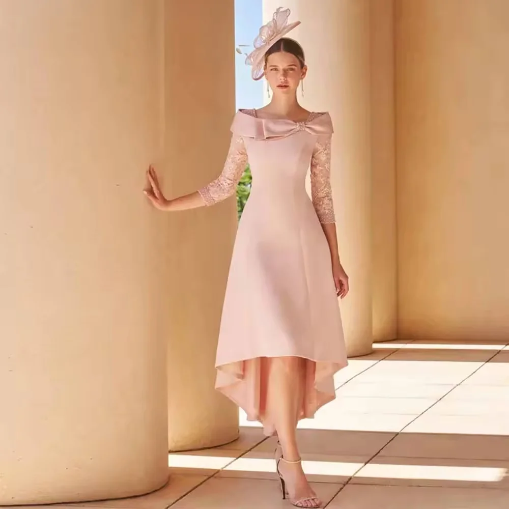 

Customized Dress Classic Women's Cocktail Gowns Jersey A-line Mother of the Bride Dresses Off-the-shoulder Lace Bow Prom Dresse