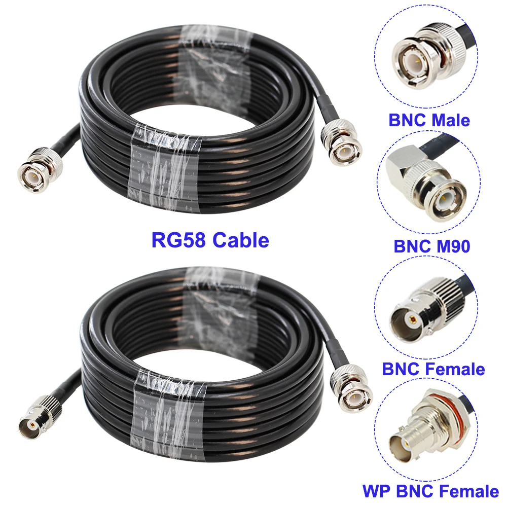 1 stks RG58 BNC Mannelijke/Vrouwelijke naar BNC Mannelijke/Vrouwelijke Connector 50 Ohm RG-58 RF Coax Coaxiale Kabel Draad Pigtail Jumper verlengsnoer - afbeelding 2
