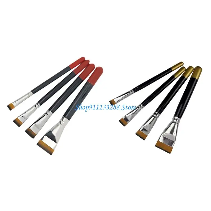 G88d 4 Brushes Set Tools Tools Softs Flexible Filets Easy Clean Clean Watercolor Oil Art