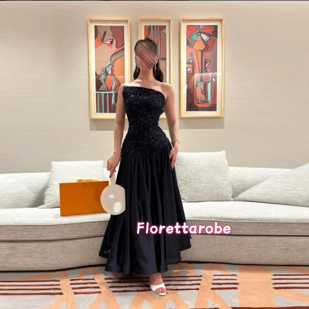 Custom Saudi Arabia Prom Dress - Pleated Party Gown
