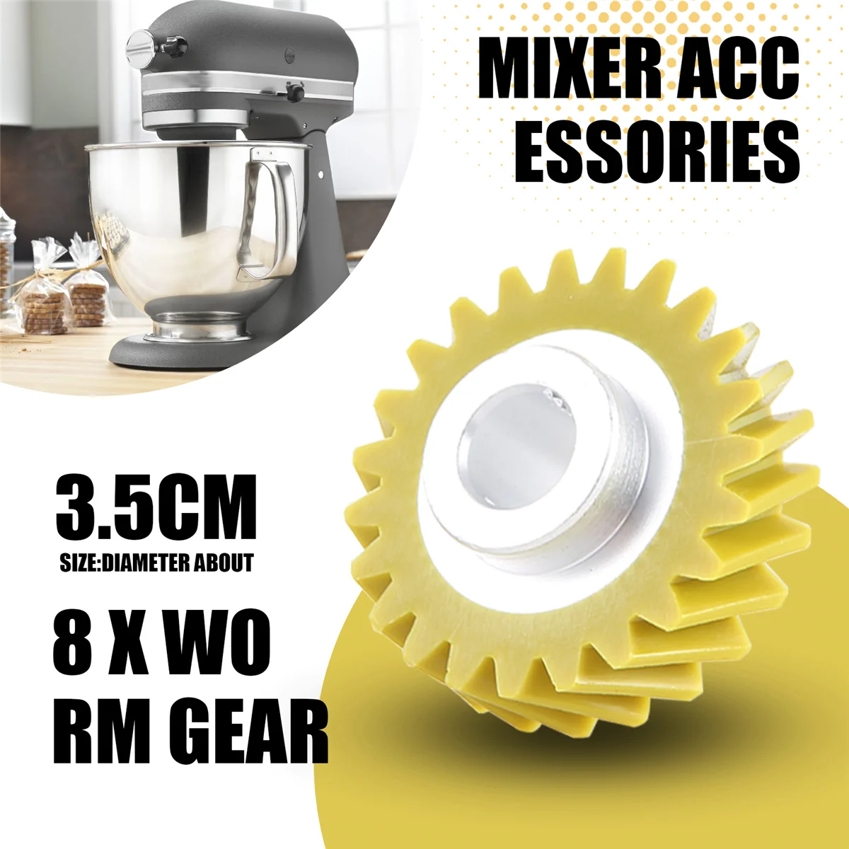 A26P 8 pezzi W 10112253   Parte di ricambio dell'ingranaggio a vite senza fine del miscelatore perfettamente adatta per i miscelatori KitchenAid, sostituisce 4162897 4169830   AP AP 4295669