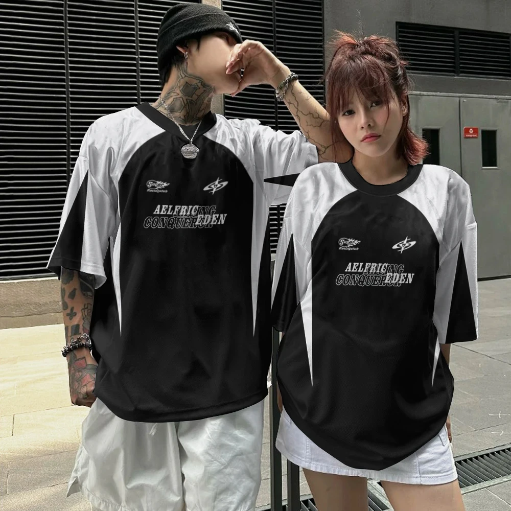 

Summer New Fashionable Oversized 3D Printed Couple T-shirt, Loose Casual Street Fashion Men's and Women's Short Sleeved Top