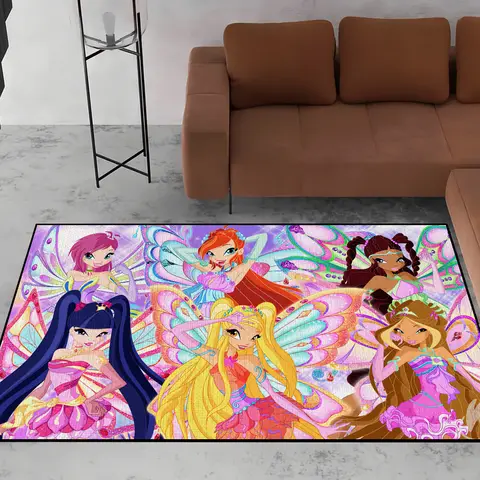 만화 W-Winx 클럽 도어 매트 환영 입구 발코니 욕실 바닥 미끄럼 방지 깔개 침실 카펫 홈 인테리어