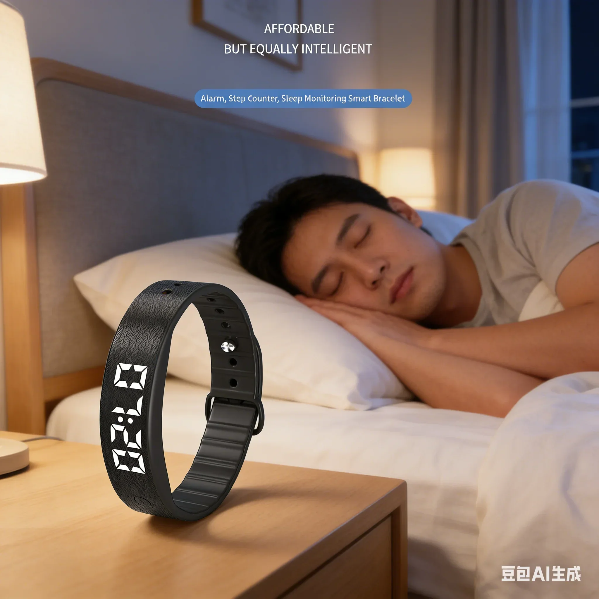 Digital Smart Wristband Sleep Monitoring Step Counting Countdown Timer Vibrating Alarm Reminder Wristband Smartband  Accessories