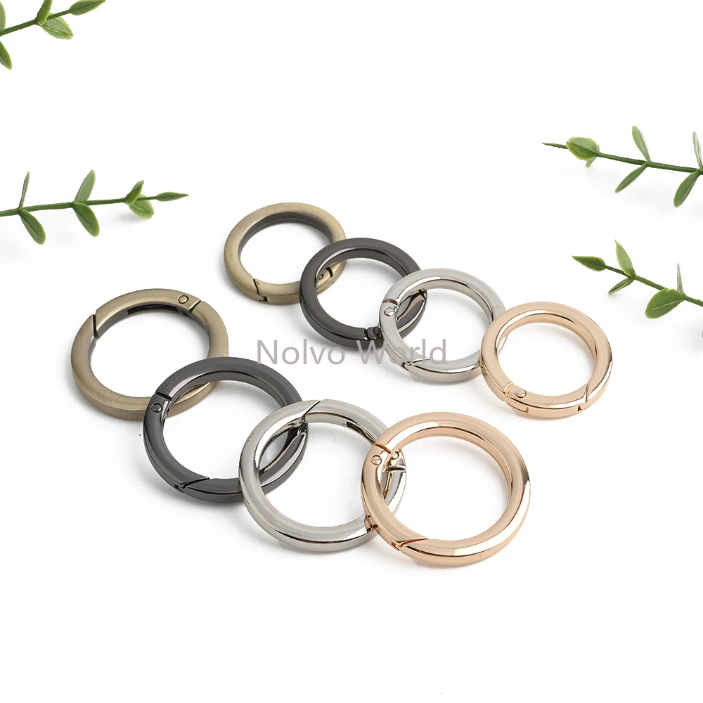 30PCS 13-16-19-25-32-38mm Metal O Ring Spring Ring Clasp For Bag Handbag Round Carabiner Keychain Pendant Split Ring Accessories