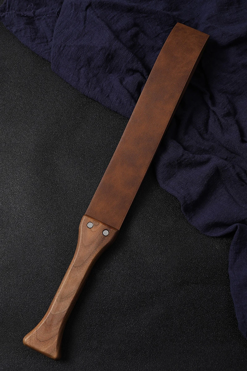 46.5 سنتيمتر جلد طبيعي الحصان مجداف التدريب المحاصيل الفروسية الخاضعة ركوب فاز الخفافيش ، اليدوية خشب الجوز مقبض