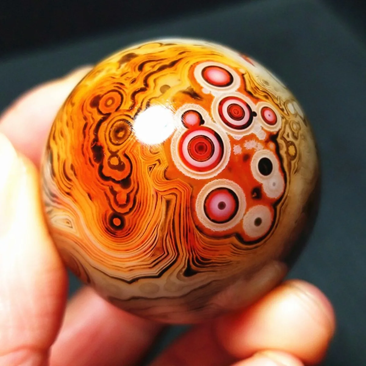Stripe Pattern Banded Agate Palm Stone, Polished Tumbled, Banded Pattern, Wire Wrapping, Natural Stone, Crystal Collection
