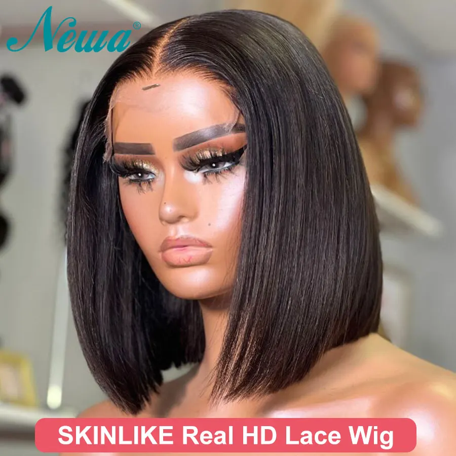 Newa Wear and Go Glueless Bob Wig Straight 5x5 HD Lace Closure Wig 6x6 7x7 HD Lace Wig Pre Plucked Invisible HD Lace Melt Skins