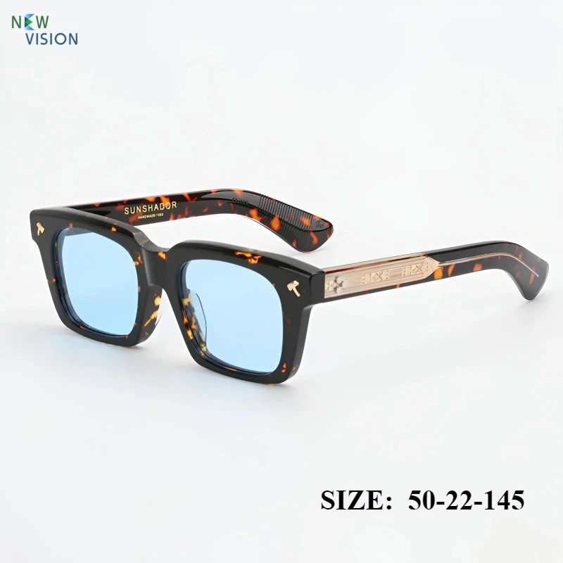 

High Quality Handmade SQUENTIN Square Acetate Vintage Sunglasses Men Women Outdoor UV400 Protection Luxury Brand Sun Glasses
