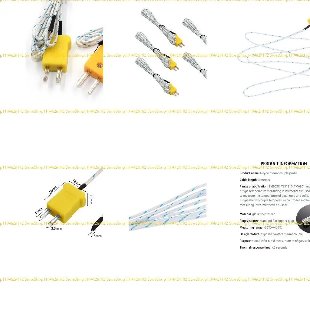 

Q2Q4 5Pcs for 3m K-Type -50 to 400°C Thermocouple Temperature Controller Wire