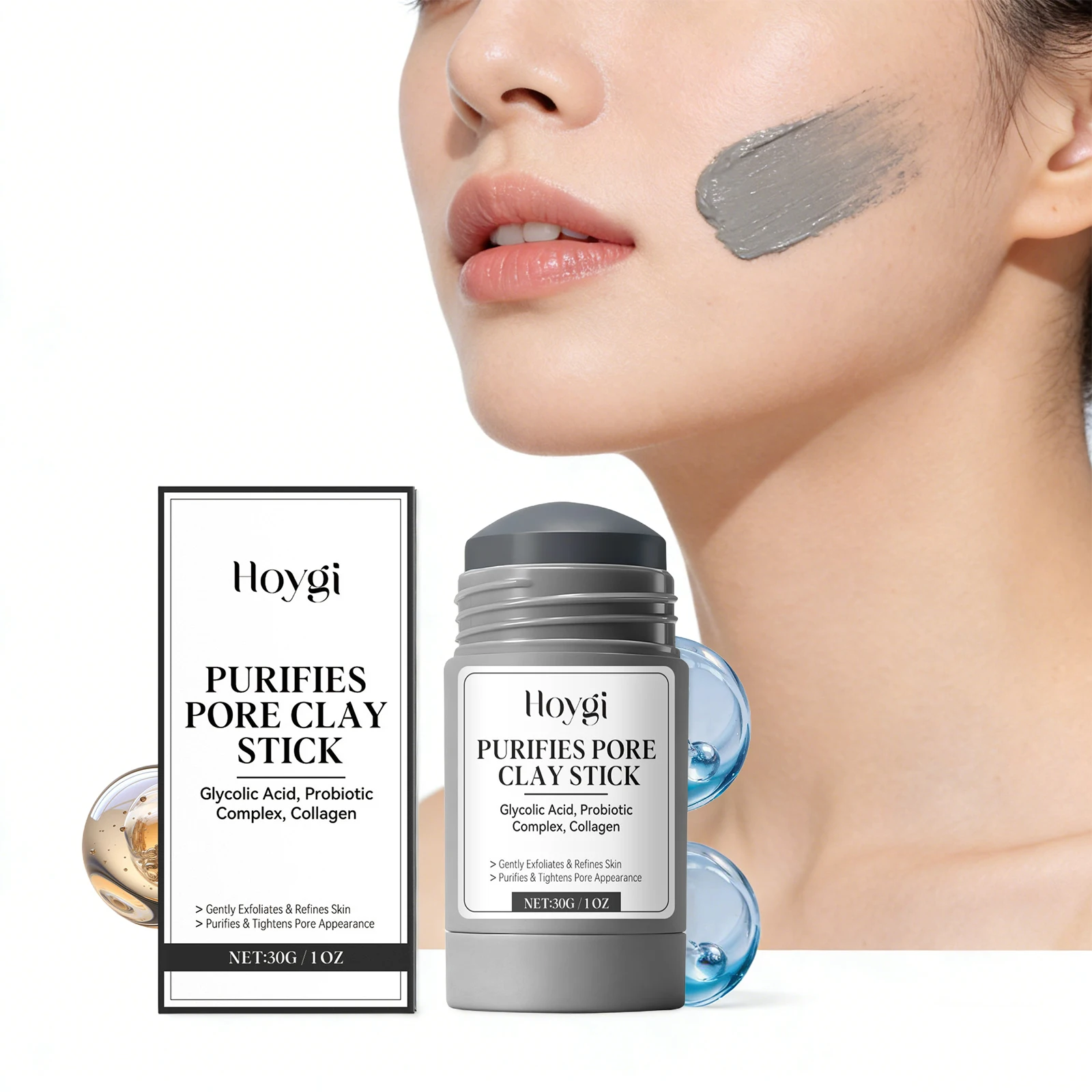 Purifies Pore Clay Stick Oil Control Reduces Blackhead Exfoliate Anti Acne Pores Shrinking Deep Cleanser Facial Face Mask Care