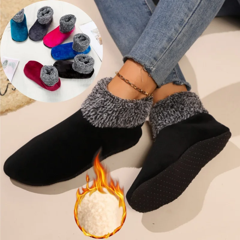 

Женские нескользящие носки-тапочки, длинные плюшевые термосапожки на флисовой подкладке, носки-тапочки для взрослых, домашняя зимняя теплая домашняя одежда, обувь