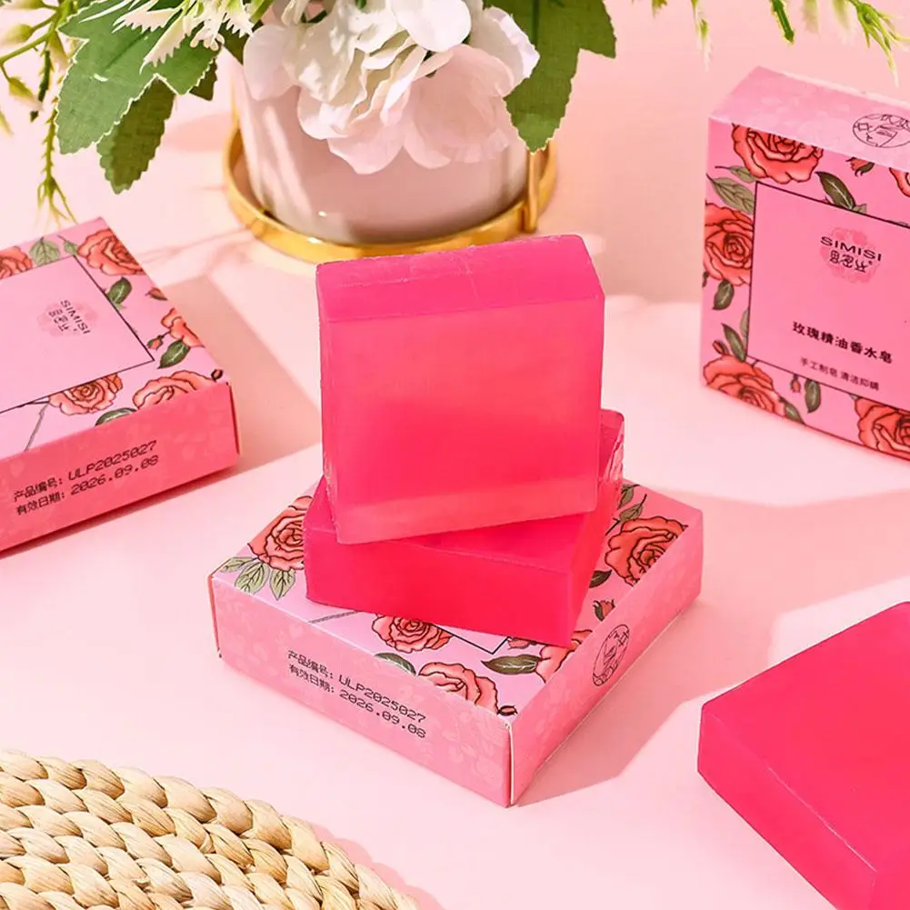 

Rose Soap Rose Essential Oil Fragrance Soap Rosewater Scented Natural Bar Soap for Hands Face and Body Skincare 80g W6U3