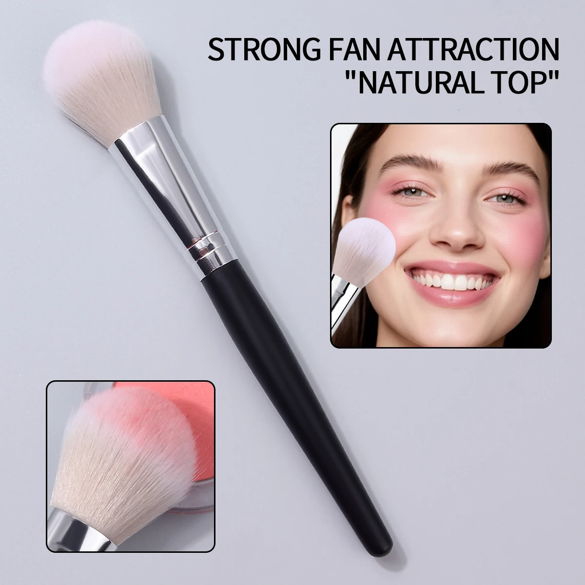 1 Stück weicher Hochglanzbürste, loser Puderpinsel, Rougepinsel, Kontusionspinsel, multifunktionales tragbares Make-up-Pinsel-Werkzeug