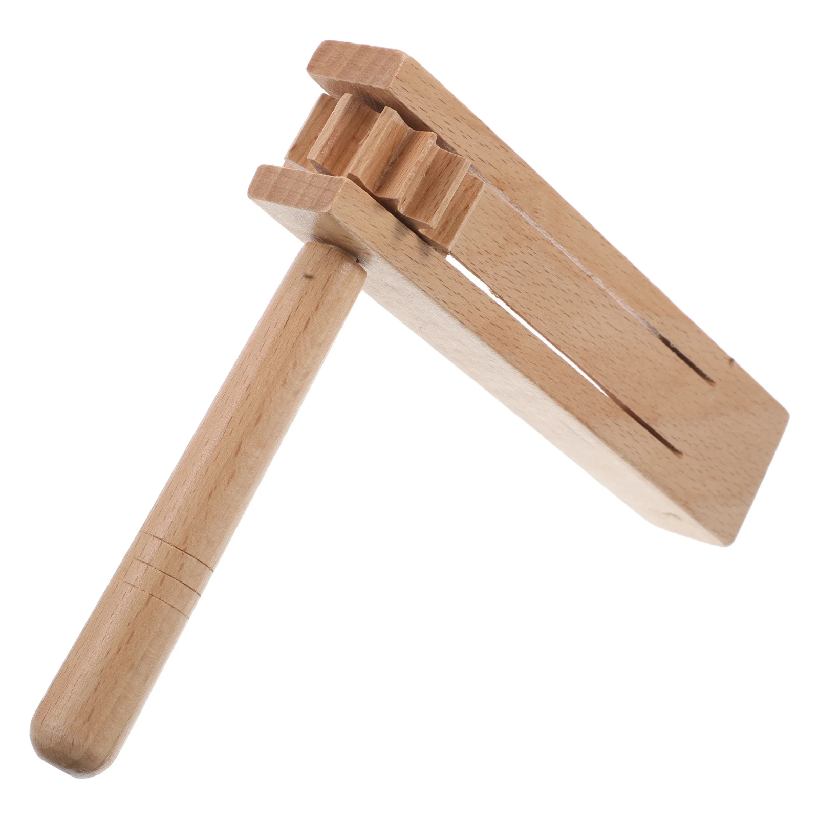 

Wooden Ratchet Handheld Percussion Instrument Castanet for Kids Adults School Band Performance Music Toy Small