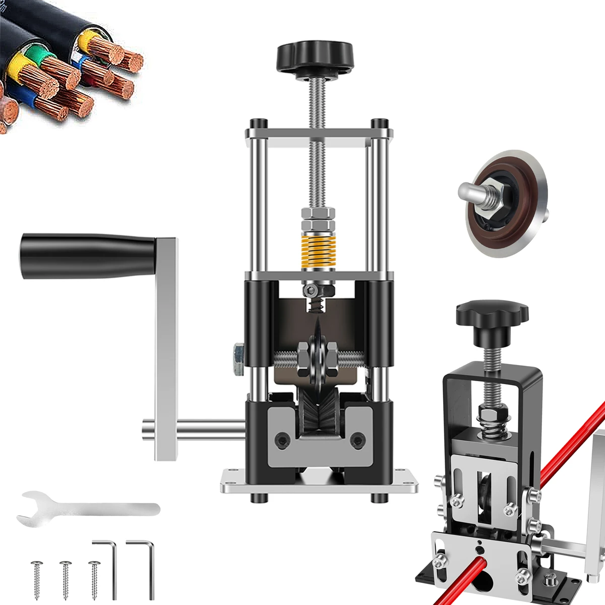 

2in1 Dual Mode Wire Stripper Electric drill driver and Hand Crank Cable Peeling Machine Adjustable for 1-25mm Diameter Wire