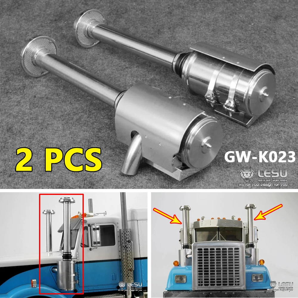 

1 pair of LESU 1/14 American King tractor truck air filter parts GW-K023 for Tamiya KING Optimus Prime upgrade parts accessories