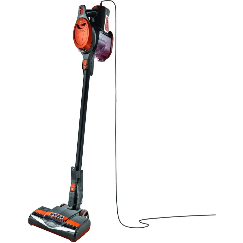 Ultra-Light Corded Bagless Vacuum for Carpet and Hard Floor Cleaning with Swivel Steering (HV301), Gray/Orange