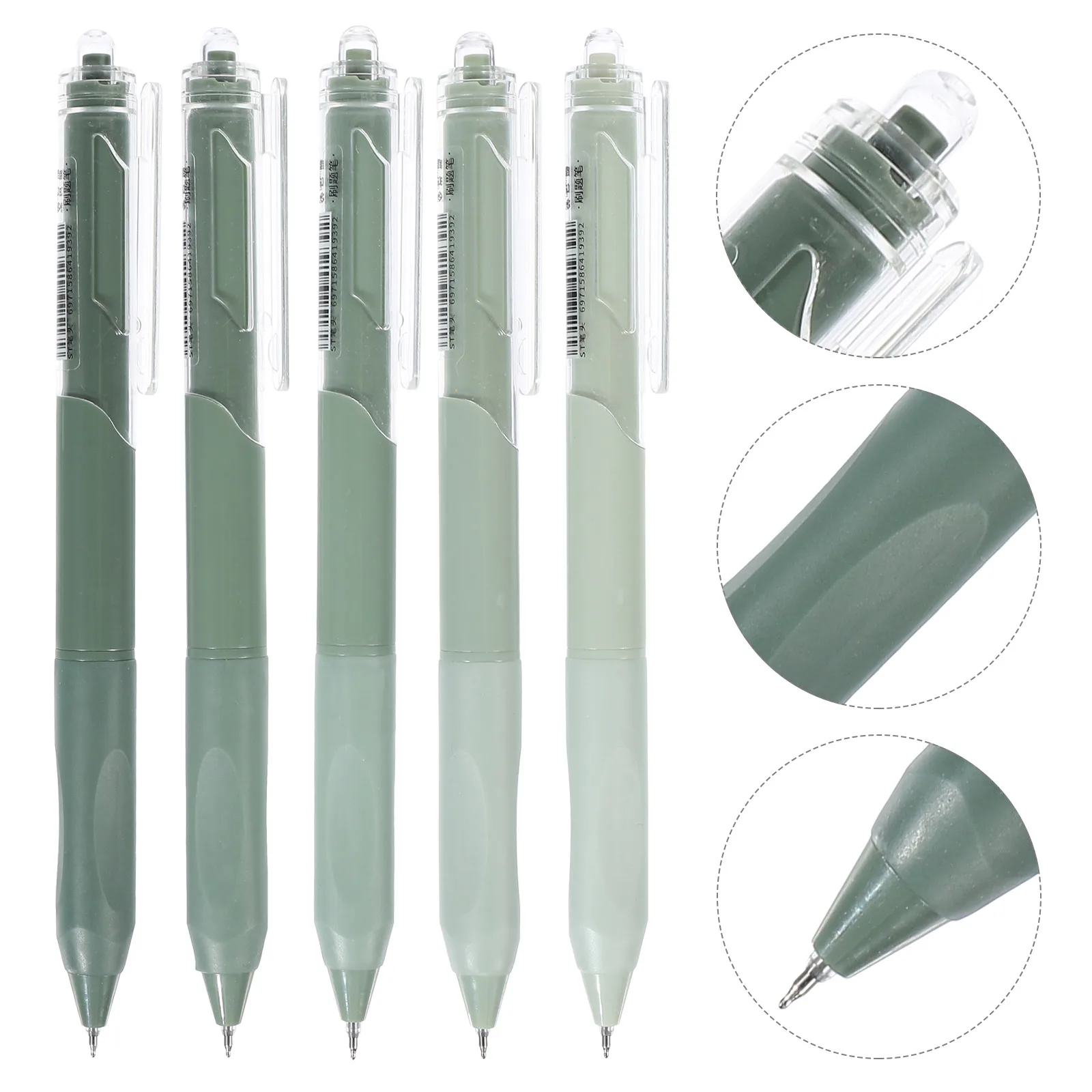 

5pcs Gel Pens Student Writing Smooth Press-Type Portable School Office Pens Long-Lasting Writing Tools For Students