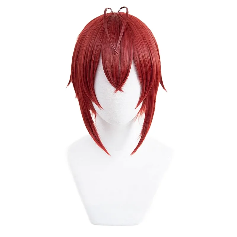 In Stock Riddle Rosehearts Cosplay Wig Anime 28cm Red Wig Riddle And Crown headwear Heat Resistant Synthetic Wigs + Free Wig Cap