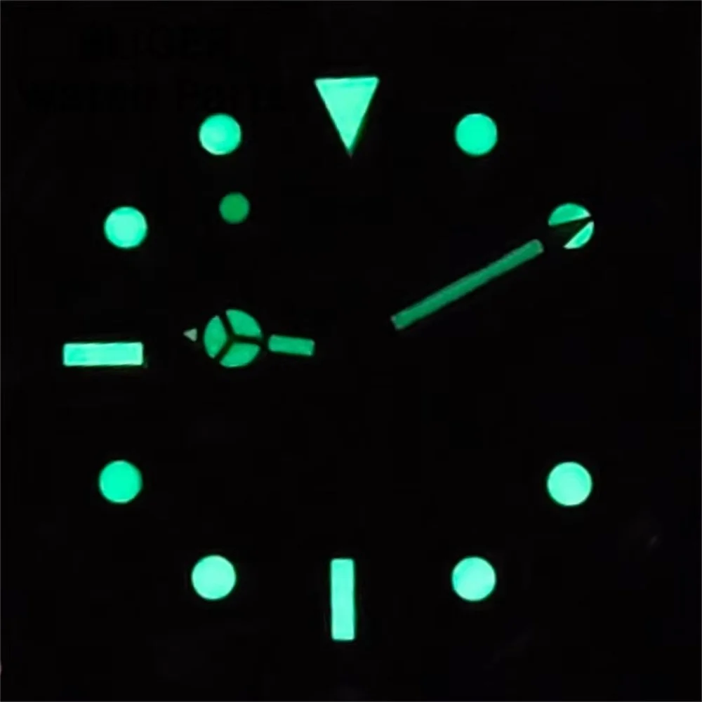 BLIGER 40mm NH35A Automatic Men Watch Black Watch Sapphire Glass Screw Crown Green Luminous Rubber Bracelet