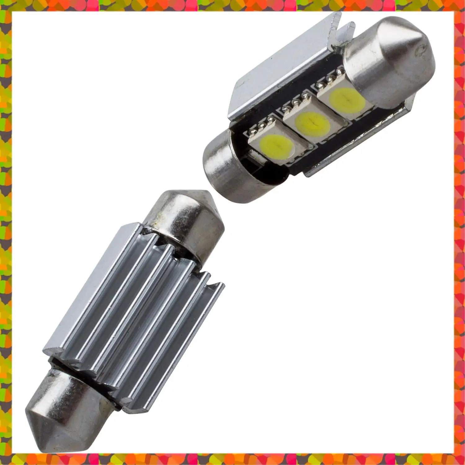 Promotion! 2 X 36Mm 3 SMD 5050 LED Error Free Dome Festoon Light W Heatsink