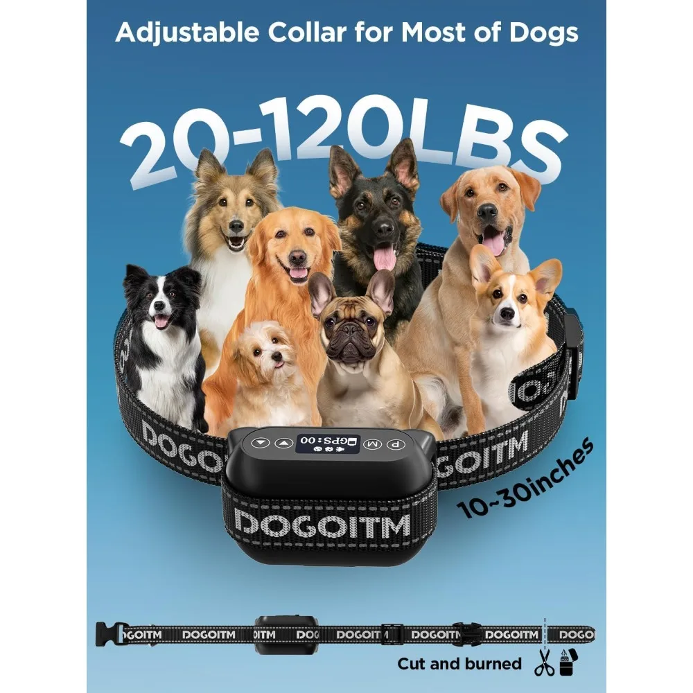 Wireless Dog Fence System, GPS Wireless Dog Collar with 3 Correction Mode, Pet Containment System with AI Smart Signal