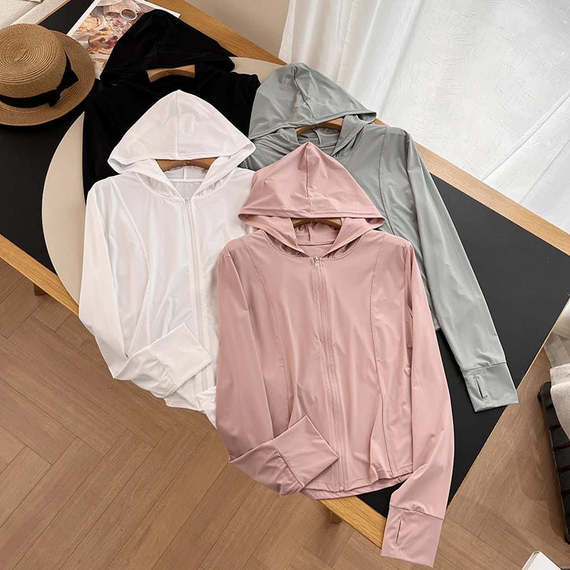 Oryginalna włóczka Ice Sensation, ochrona przed słońcem, nowa, wysoce elastyczna, z kapturem, jednolita, wyszczuplająca, oddychająca odzież wierzchnia chroniąca przed słońcem.