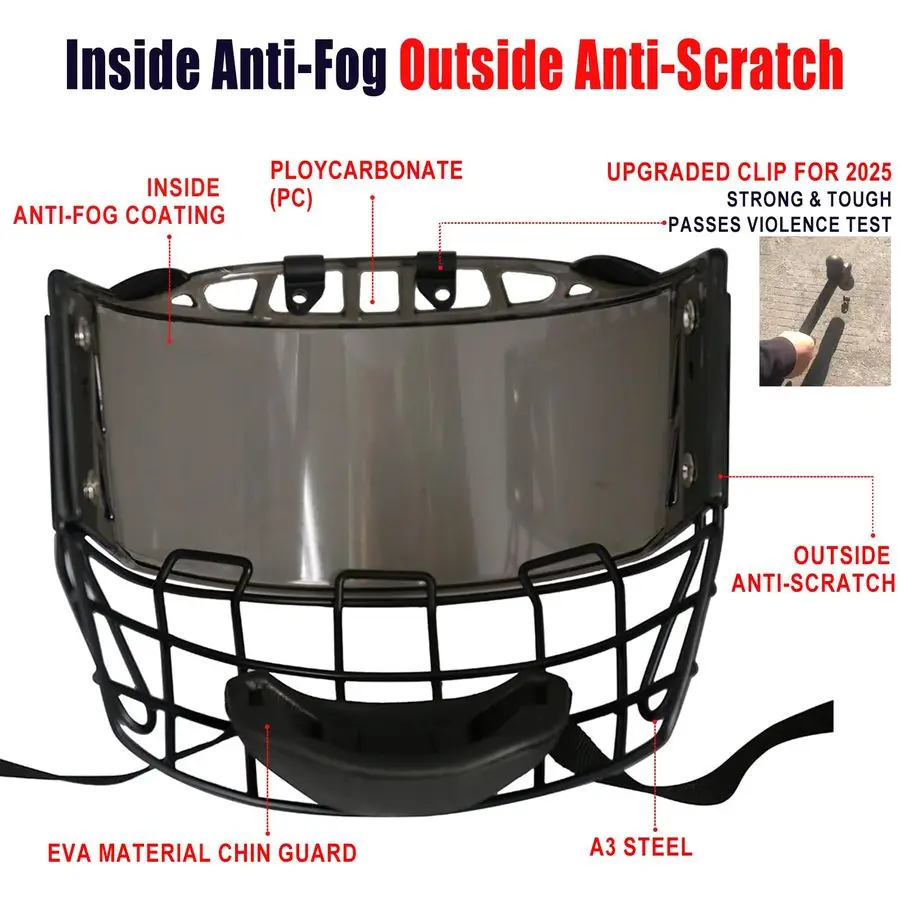 PC300 خوذة الهوكي قفص أمبير الوجه درع حامي كومبو #3