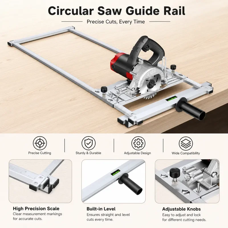 Multifunction Circular Saw Trimmer Guide Positioning Cutting Board Woodworking Router Machine Tools for Precision Wood
