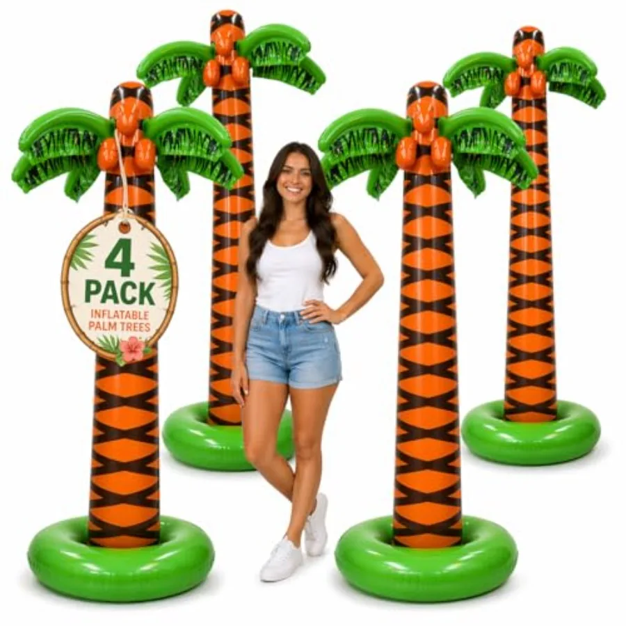 

Giant Inflatable Palm Trees 6 Feet Tall - Palm Tree Blow Up for Tropical Seaside Inflate Trees Party Decorations Summer Beach T