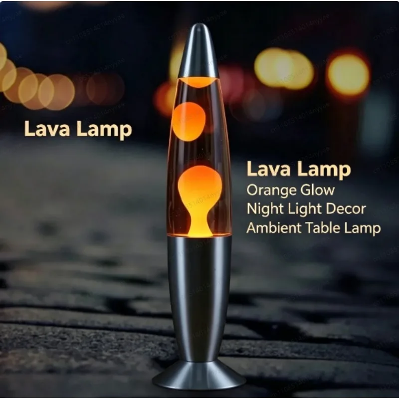 13 Inch Lava Lamp Night Light - Jellyfish-Shaped Motion Decor for Bedroom, Living Room & Office, Unique Warm Glow Gift Idea