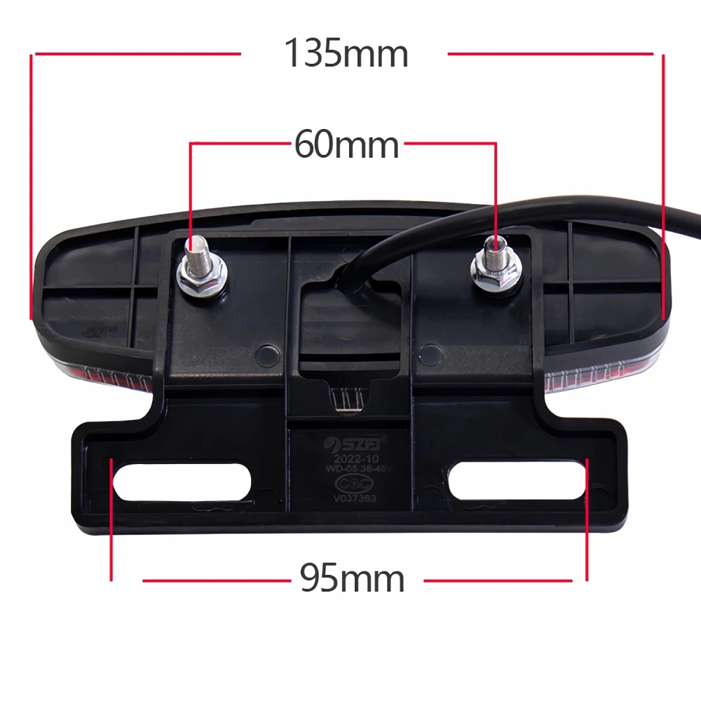 Electrical Motorbike Tail Light 48V E Bike Taillight 48 Volt ATV Motorcycle Rear Headlight Position Brake Dynamic Turn Light