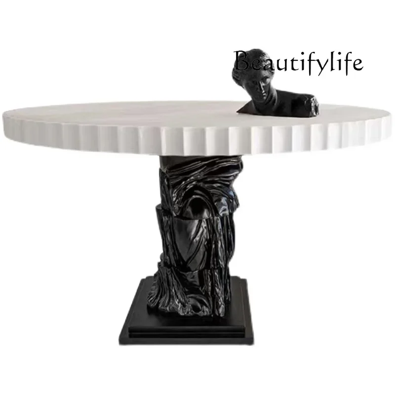 Nordic designer Vienna art sculpture tea table light luxury creative fiberglass hotel coffee table