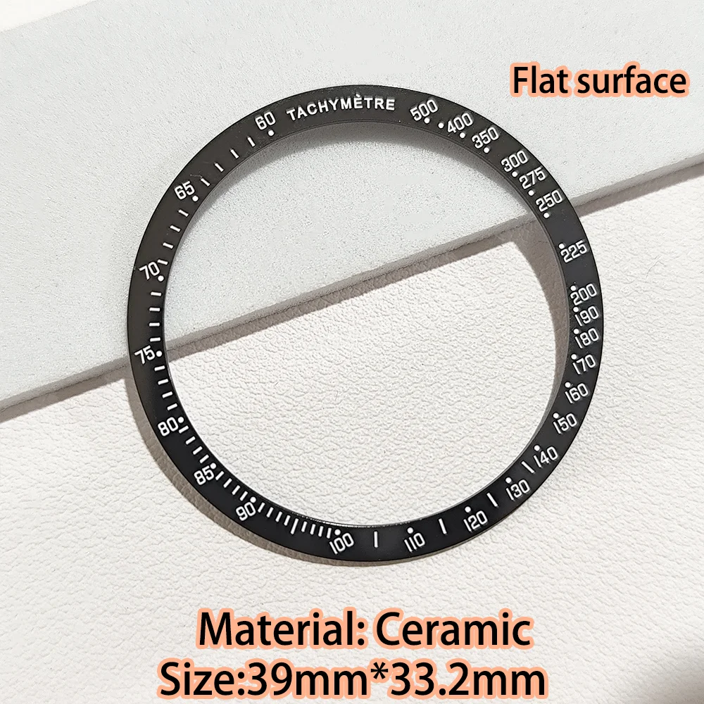 42.8*37.2mm/39*33.2mm Watch Ceramics Bezel Flat/Sloping Two Styles Men's of Watches Bezels Insert Parts Suitable for VK 63 Case