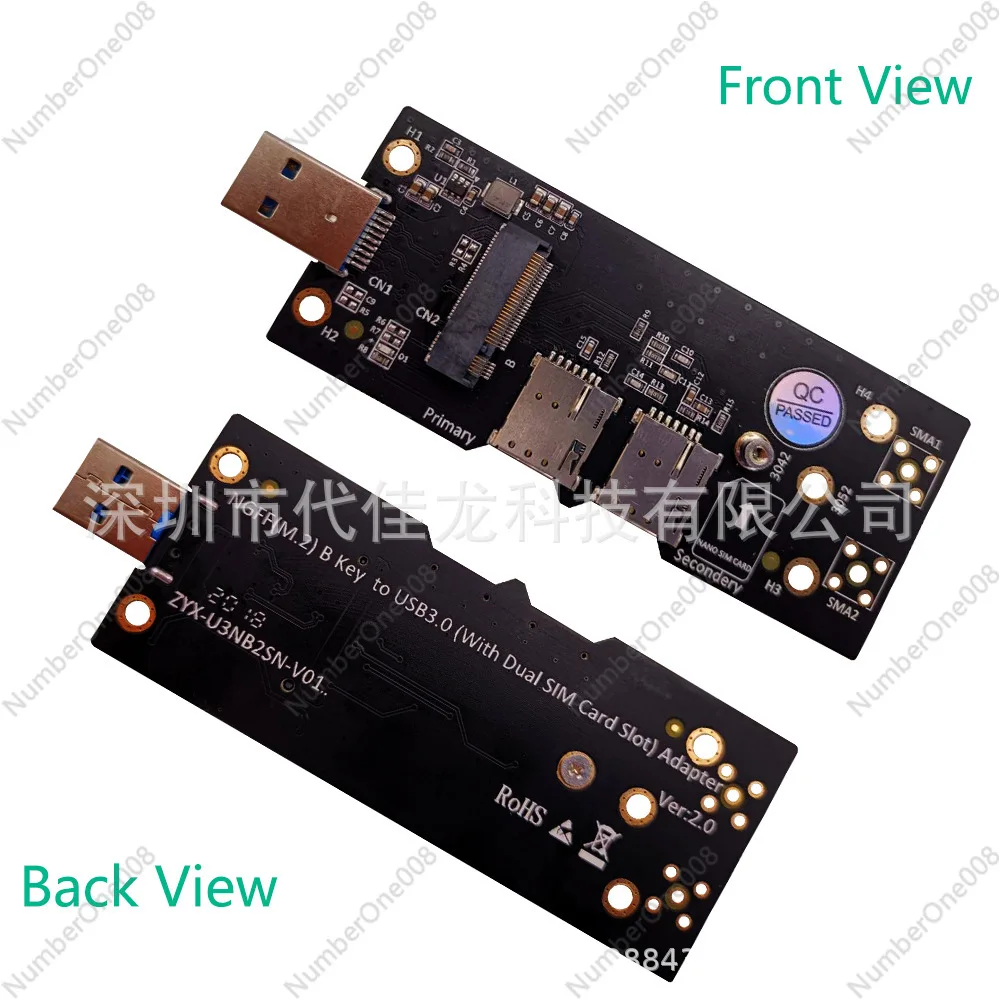 

Адаптер NGFF M.2 Key B на USB 3.0 с двумя слотами для SIM-карт NANO, модуль расширения для ноутбуков