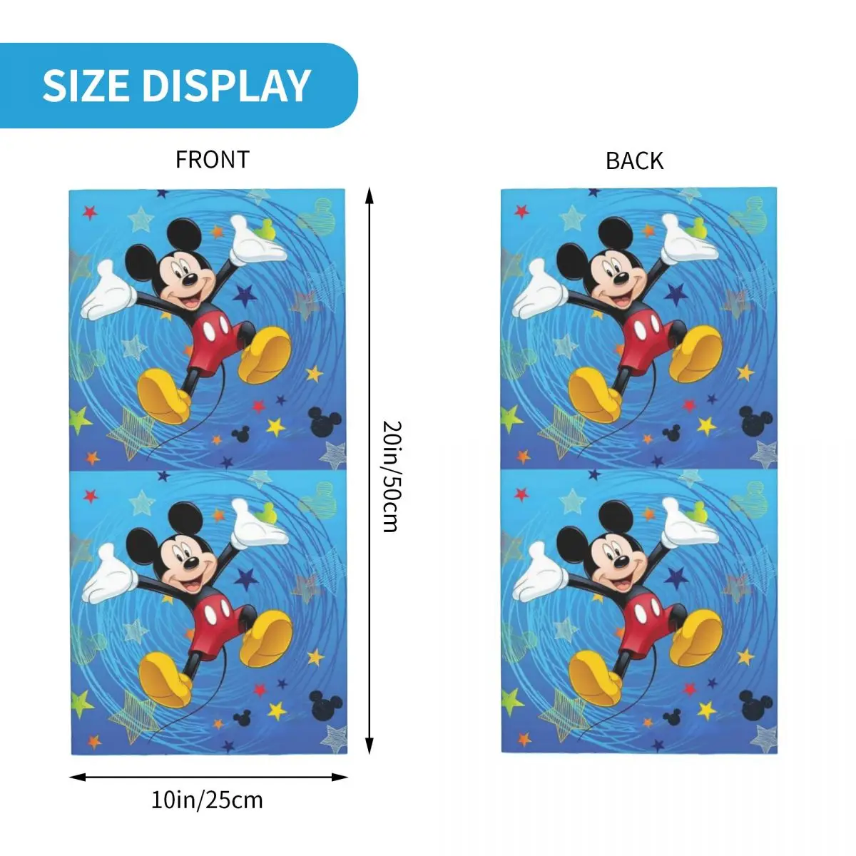 Custom Mickey Mouse Crystal Diamond Bandana Neck Warmer Men Women Winter Hiking Ski Scarf Gaiter Comic Classical Face Cover