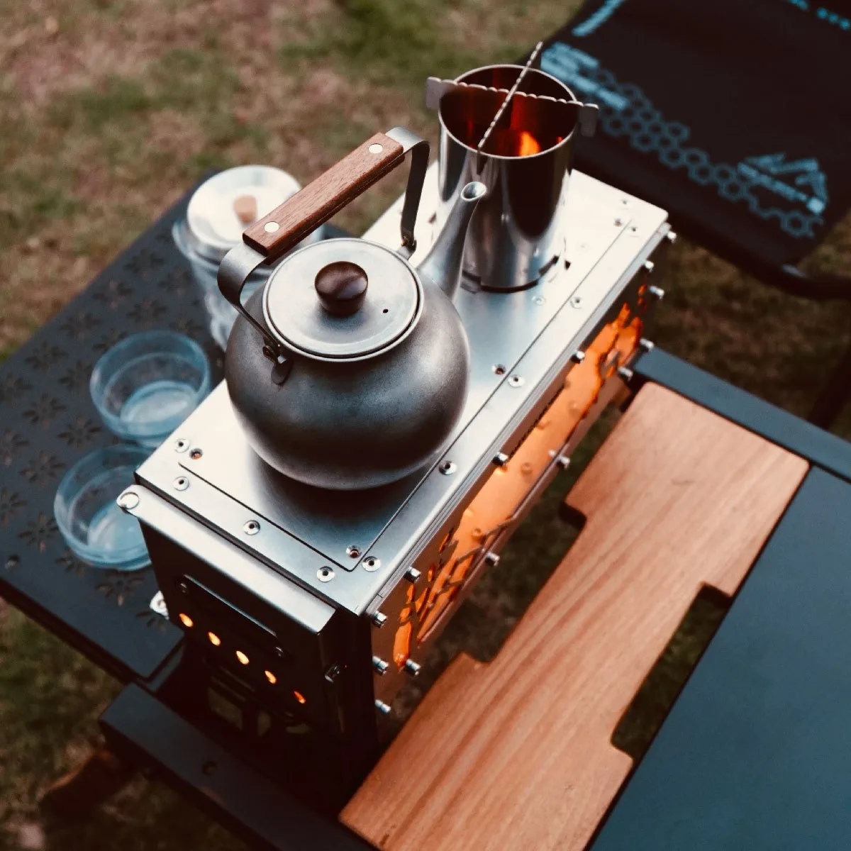 Camping Firewood Stove Bonfire IGT 0.5 Unit Stove Brazier Campfire Stainless Steel Stove for Tent Cooking Outdoor Fireplace