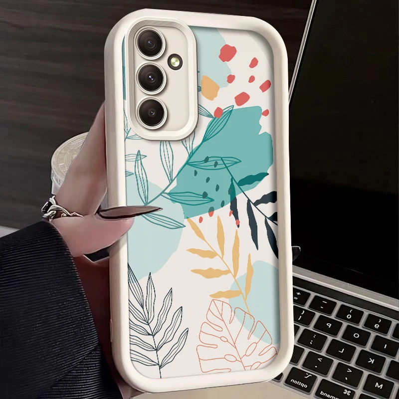 Coque Fresh Green Leaf Painted Phone Case For Samsung Galaxy Jump3 A14 Jump 3 Silicone Anti Drop Soft Cover Funda