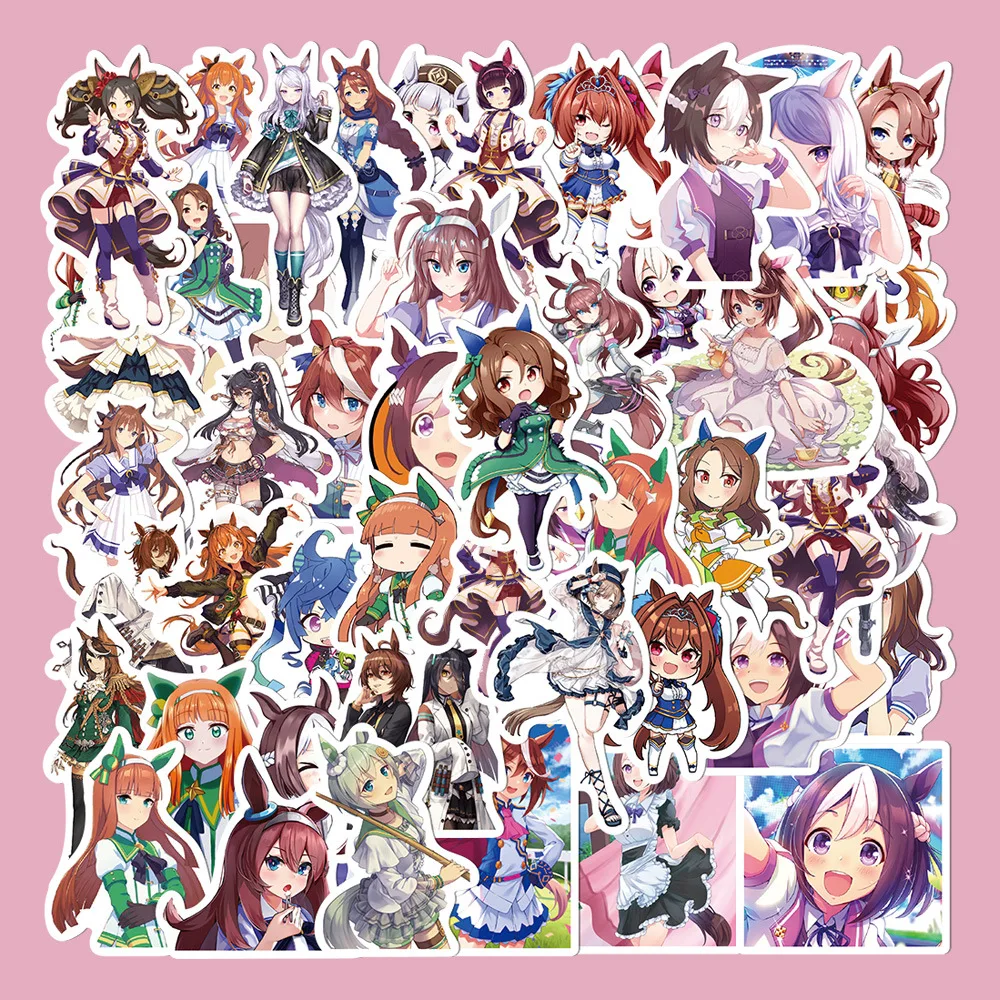 

50pcs Anime Pretty Derby Series Graffiti Stickers Suitable for Helmets Desktop Wall Decoration DIY Sticker Pack Wholesale