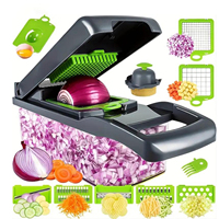 Factory Wholesale Kitchen Accessories 14 in 1 Food Cutter Veggie Onion Chopper Mandoline Slicer Multifunctional Vegetable Cutter