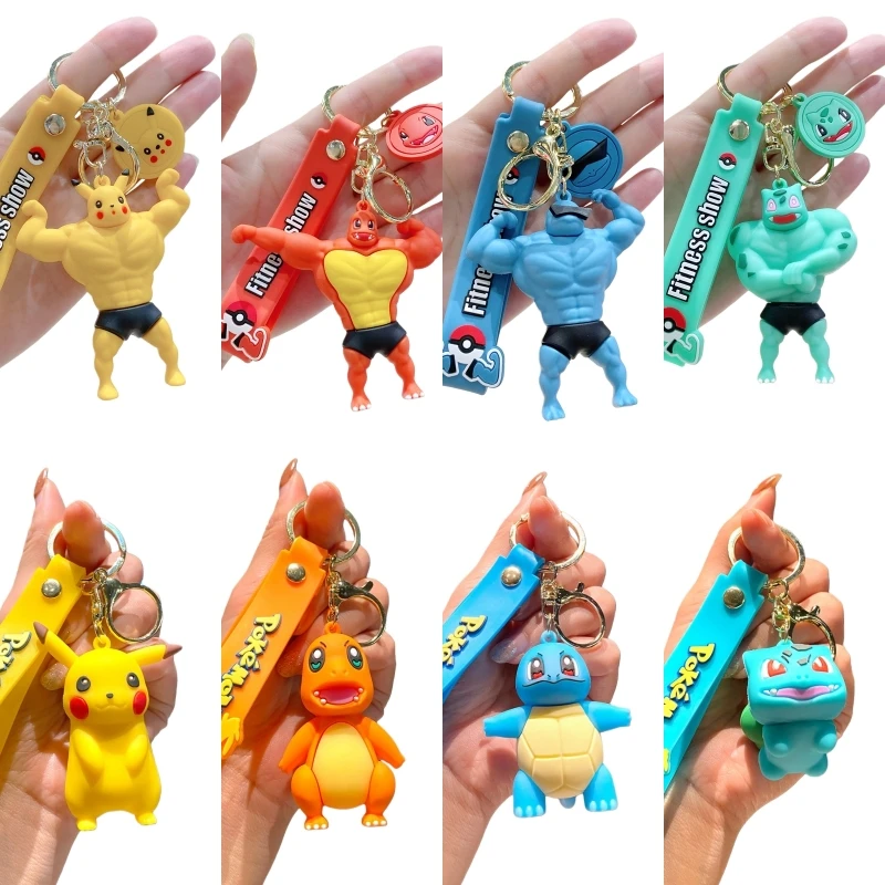pokemon-modelo-spoof-muscular-pikachu-boneca-chaveiro-mochila-pingente-decoracao-psyduck-bulbasaur-brinquedo-figura-presente-de-aniversario