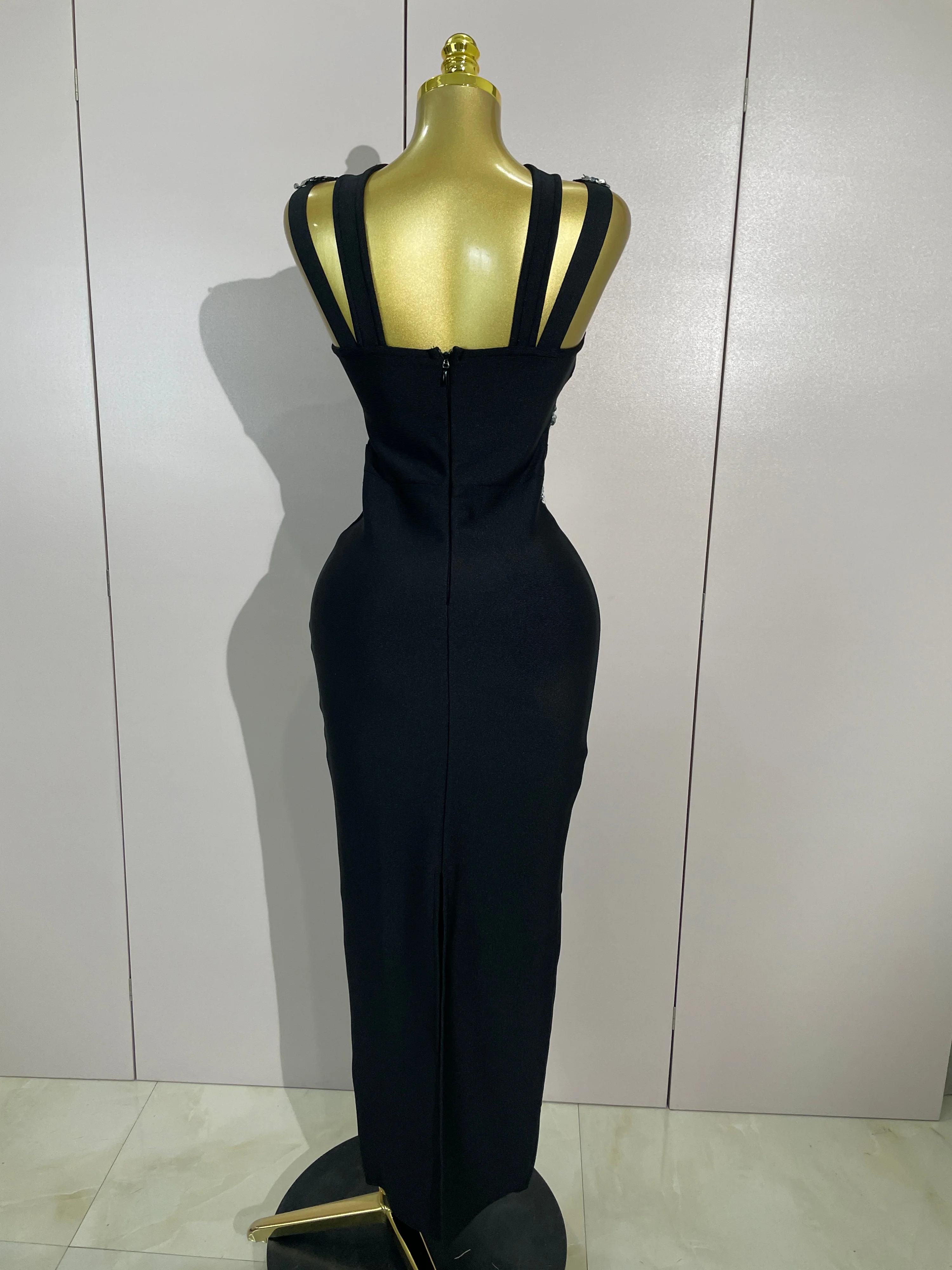 Elegant Black Sleeveless Shiny Sequins Bodycon Long Bandage Dress Women  Sexy Club Evening Party Prom Luxury Birthday Dresses - AliExpress 200000345