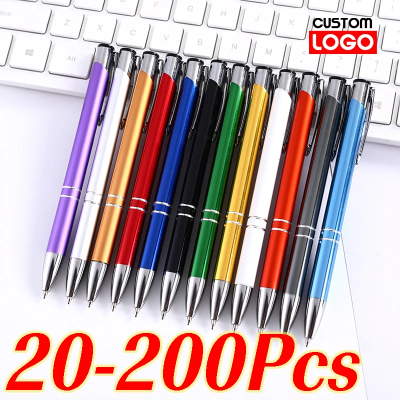 

20-200 Pens Customized Ballopint Pen Personalized Metal Ball Pen Support Print Logo Advertising Pen Office Writing Supplies