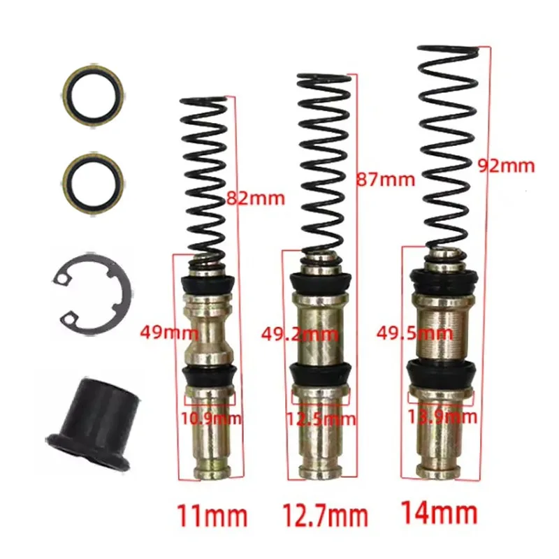 Motorcycle Scooter Brake Pump Front and Rear Master Cylinder Piston Oil Seal Leather Bowl Repair Kit 14mm 12.7mm 11mm