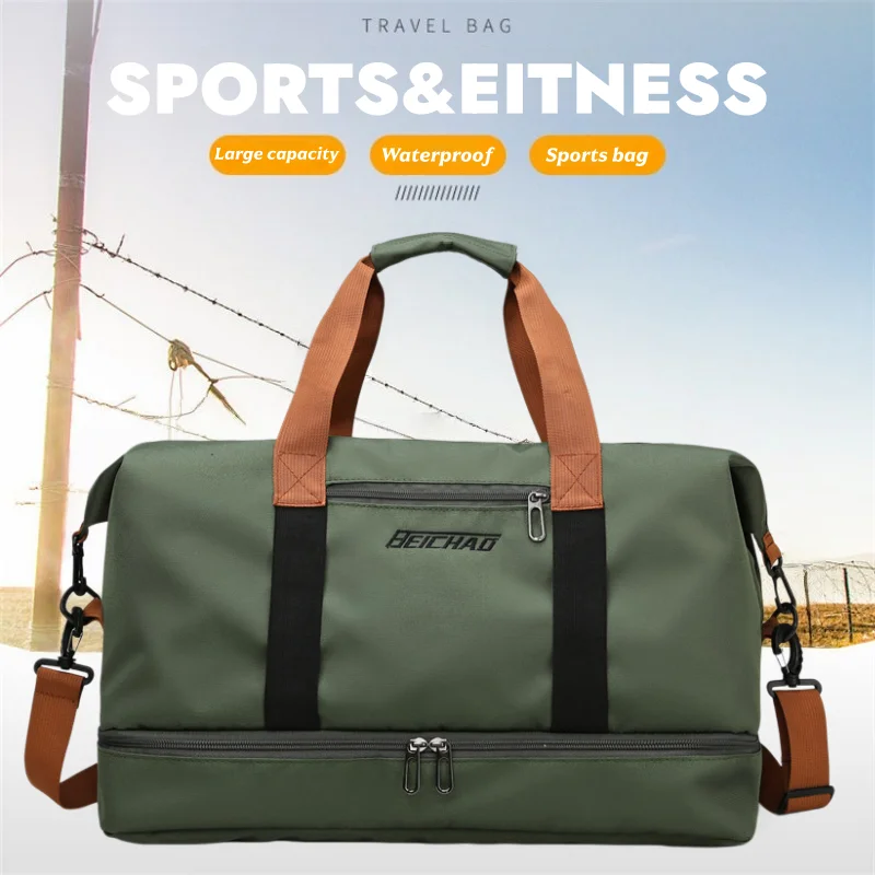 Large Capacity Waterproof Travel Fitness Duffel Bag Men Sports Gym Luggage Bag Waterproof Workout Bag for Sports and Gym Use