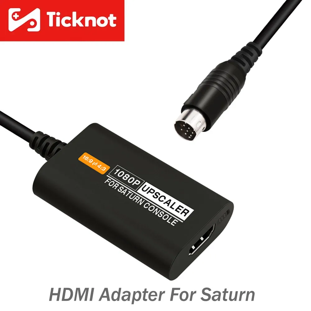 HDMI-адаптер Upscaler 1080p для SEGA Saturn 4:3/16:9, переключатель соотношения Aspect, преобразователь ввода S-video для игровой консоли Satrun