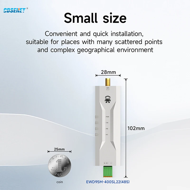 RS485/RS232 Lora Wireless Mini Modem 433/868/915MHZ CDSENET EWD95M-SL/GL Modbus Relay Networking Din Rail Installation DC8-28V