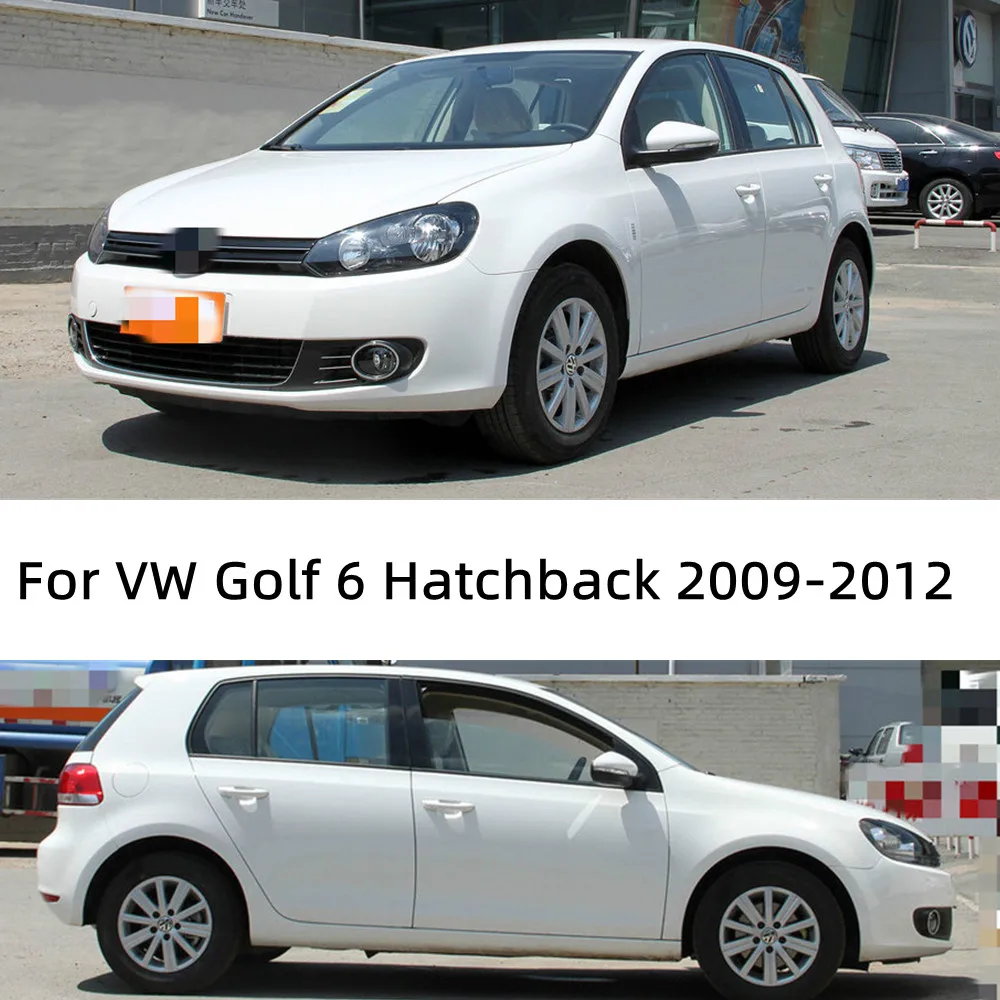 Window Visor Sun Rain Deflector Guard Awnings Shelter Adhesive Cover Trim For Volkswagen VW Golf 6 MK6 Hatchback 2009-2012