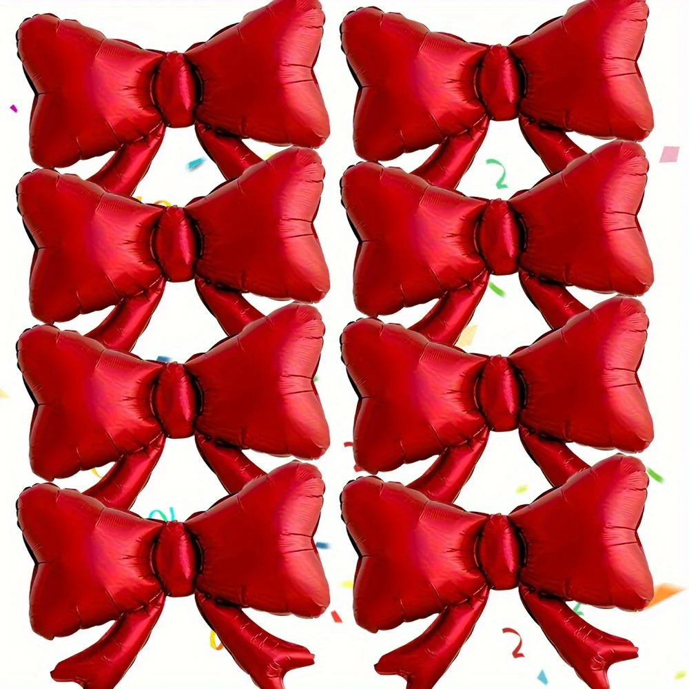 Juego de globos con lazo rojo, decoración para fiesta de despedida de soltera, cumpleaños, boda, suministros para el Día de San Valentín, accesorios de fotografía para Festival, 8 Uds.